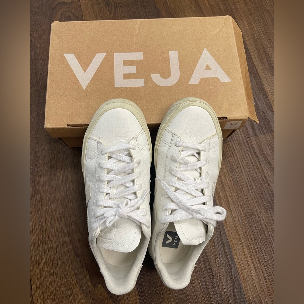 Veja White Leather Sneakers